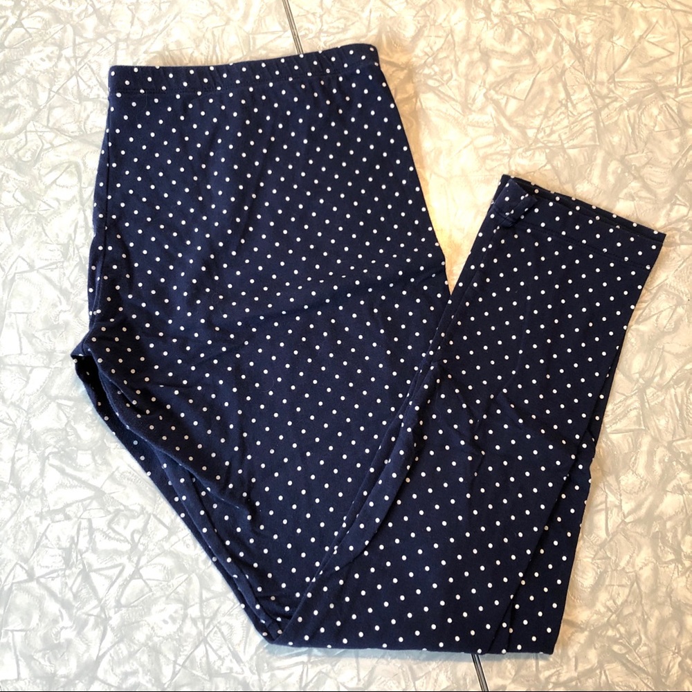 Navy Xhilaration Leggings with White Polka Dots